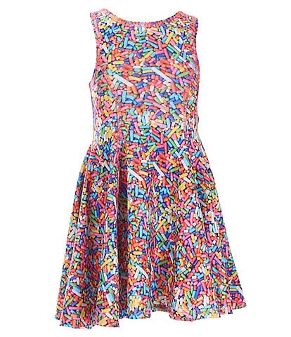 TEREZ Girls Little Girls 4-6X Sleevless Rainbow Sprinkle Dress