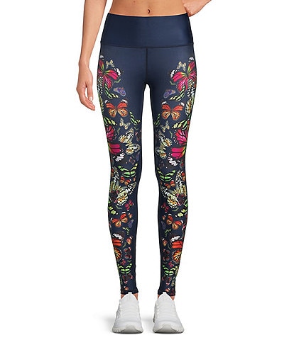 TEREZ Kaleidofly Pop Duo Knit Butterfly Print High Waisted 4.5#double; Waistband Coordinating Leggings