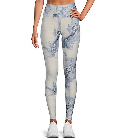 Terez Natural Marble DuoKnit Superhigh 4.5#double; Waistband Moisture Wicking Coordinating Leggings