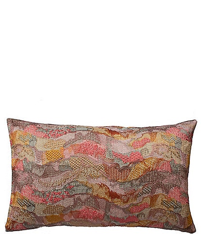 The Art of Home from Ann Gish Multicolor Mixed Media Positano Lumbar Pillow