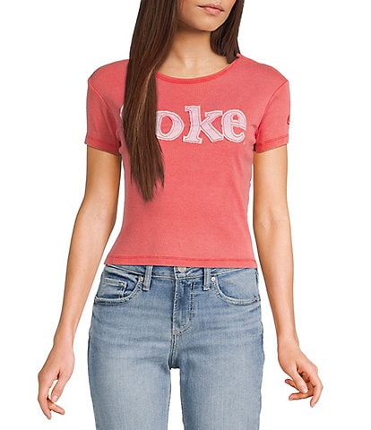 The Laundry Room Short Sleeve Patch Coke Crop Top