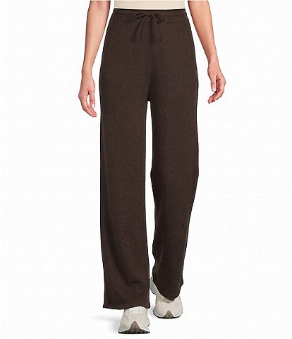 The Normal Brand Arvada Knit Rib Elastic Drawstring Waist Wide Leg Pull-On Pants
