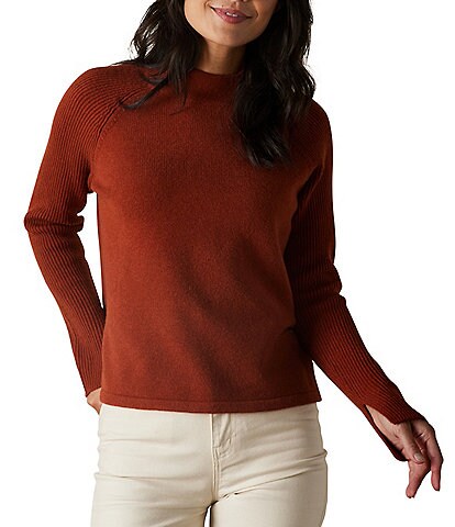 The Normal Brand Collins Long Raglan Sleeve Mockneck Sweater
