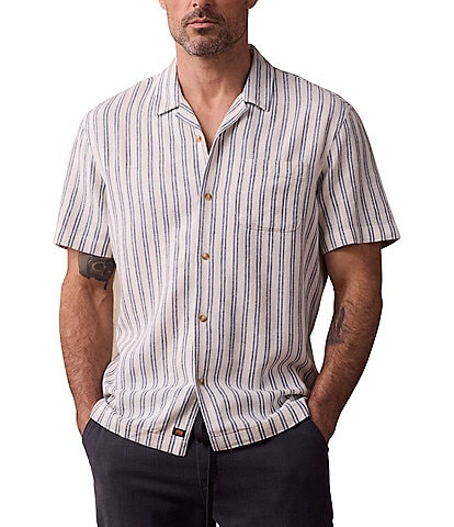 The Normal Brand Freshwater Linen Blend Camp Collar Short Sleeve Woven Shirt