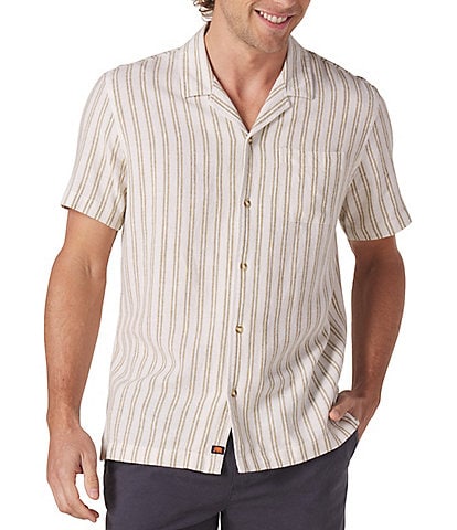 The Normal Brand Freshwater Linen Blend Camp Collar Short Sleeve Woven Shirt