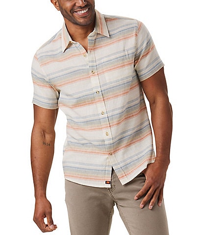 The Normal Brand Freshwater Stripe Short-Sleeve Woven Shirt