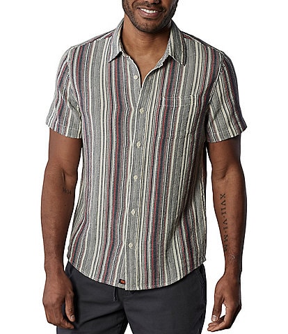 The Normal Brand Freshwater Stripe Short Sleeve Woven Shirt