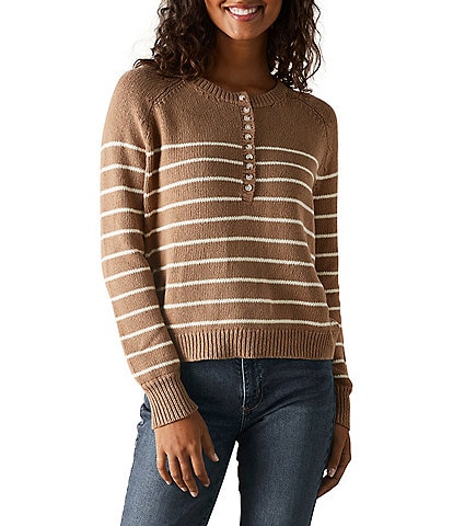 The Normal Brand Josefine Henley Striped Sweater