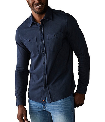 The Normal Brand Lennox Jersey Long Sleeve Woven Shirt