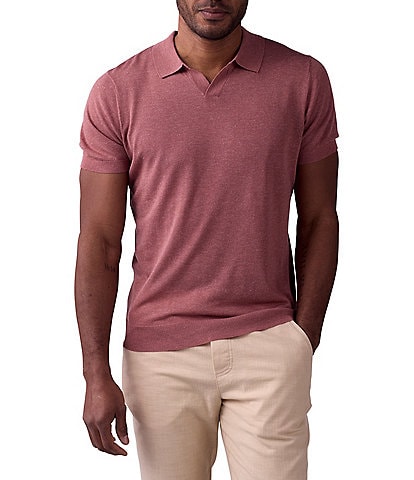 The Normal Brand Linen Blend Short Sleeve Polo Shirt