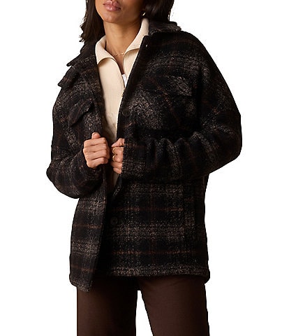 The Normal Brand Logan Lodge Soft Wool Blend Plaid Button Front Jacket