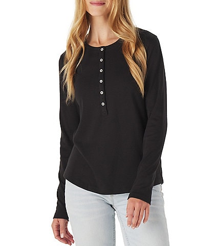 The Normal Brand Puremeso Long Sleeve Henley Neck Top