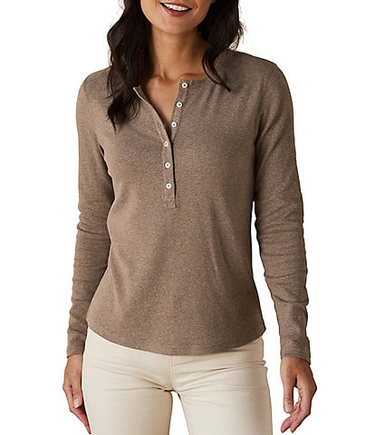 The Normal Brand Puremeso Long Sleeve Henley Neck Top