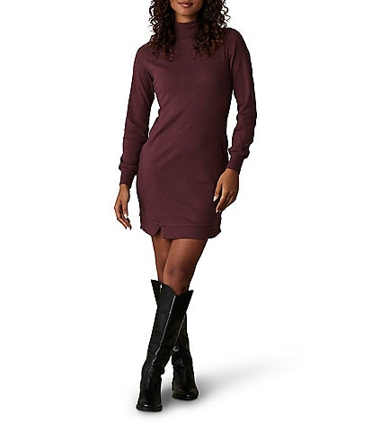 The Normal Brand Puremeso Mock Neck Long Sleeve Knit Dress