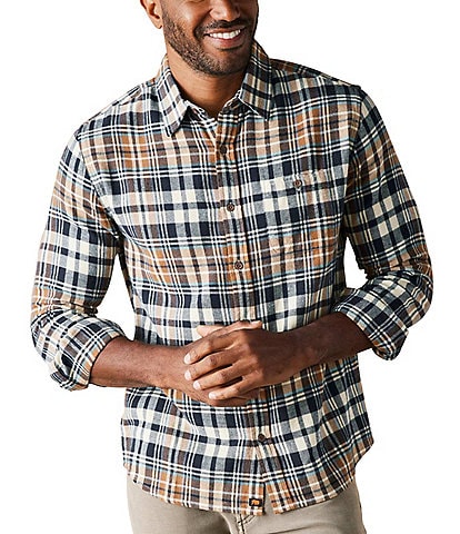 The Normal Brand Stephen Cedar Plaid Long-Sleeve Woven Shirt