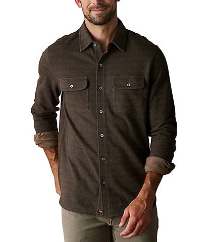 The Normal Brand Textured Knit Long Sleeve Woven Shirt