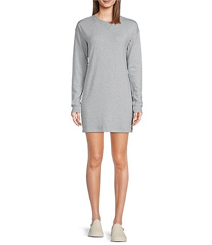 The Normal Brand Weekender Long Sleeve Crew Neck Ribbed Pullover Sweater Dress