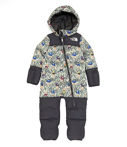 The North Face Baby Newborn-24 Months Long-Sleeve Retro Nuptse Bear Printed/Color Block Snow Bunting