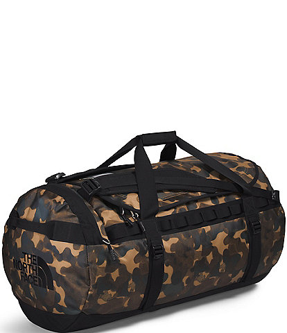 The North Face Base Camp Utility Brown Camo Texture Print Duffle Bag- Large