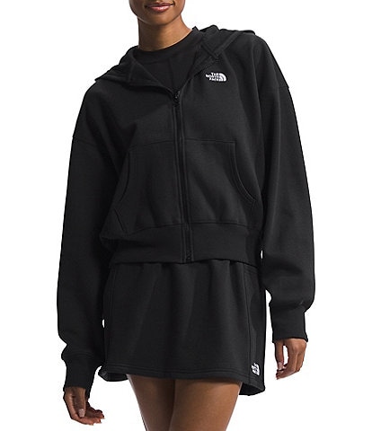 The North Face Evolution Hooded Ribbed Cuff Sleeve Kangaroo Pocket Front Zip Hoodie