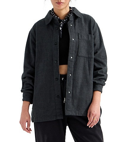 The North Face Forest Flannel Plaid Point Collar Snap Front Shacket