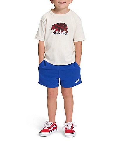 The North Face Little Boys 2T-7 Short-Sleeve Solid Bear-Graphic Tee & Shorts Set