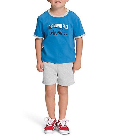 The North Face Little Boys 2T-7 Short-Sleeve Solid Graphic Tee & Shorts Set
