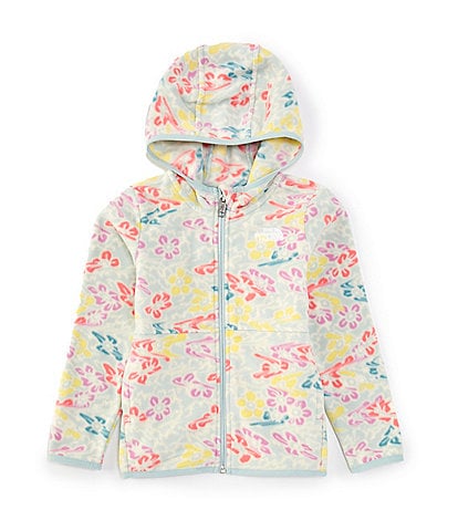 The North Face Little Girls 2T-7 Long Sleeve Floral Print Glacier Full-Zip Hoodie Jacket