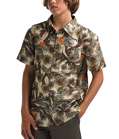 The North Face Little/Big Boys 6-16 Short Sleeve Button Down Amphibious Print Shirt