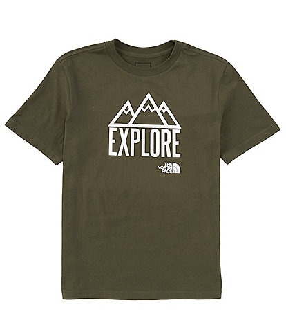The North Face Little/Big Boys 6-16 Short Sleeve Olive Explore Logo T-Shirt