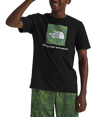 The North Face Little/Big Boys 6-18 Short Sleeve Topo Green TSE Box Graphic T-Shirt