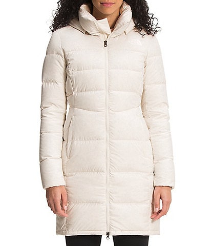 The North Face Metropolis Hooded Stand Collar Feminine Silhouette Puffer Parka
