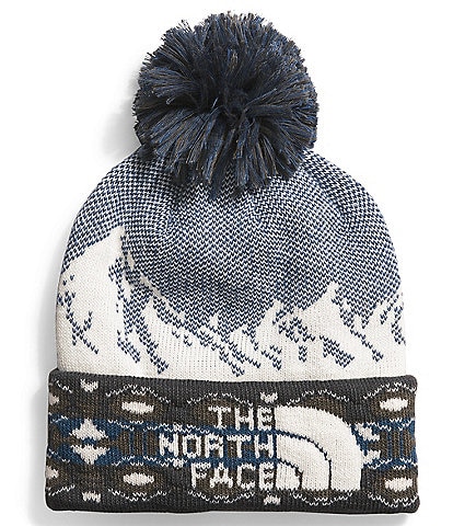 The North Face Novelty Mountain Graphic Pom Beanie