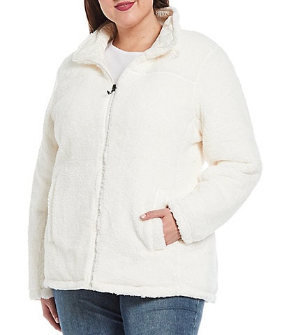 The North Face Plus Size Mossbud Reversible Raschel Fleece Zip Front Jacket