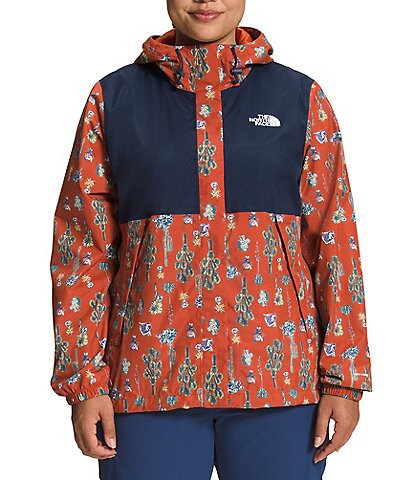 The North Face Plus Size Printed Antora Hooded Long Sleeve Jacket