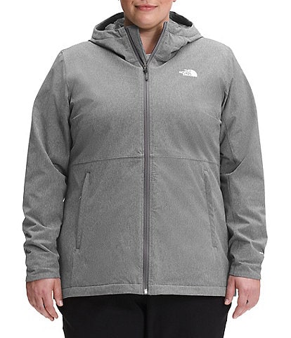 The North Face Plus Size Shelbe Long Sleeve Stand Collar WindWall™ Water Repellent Raschel Hooded Jacket