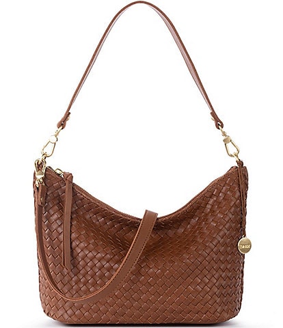 The Sak Juniper Leather Woven Hobo Bag