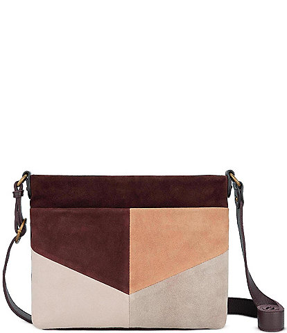 The Sak Melrose Mahagony Suede Colorblock Crossbody Bag