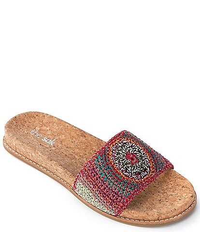 The Sak Mendocino Stripe Crochet Slide Sandals