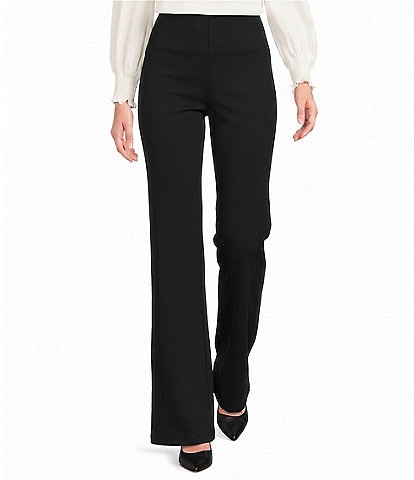 the Slim Factor fit Stretch Ponte Knit No Waist Flare Leg Pants