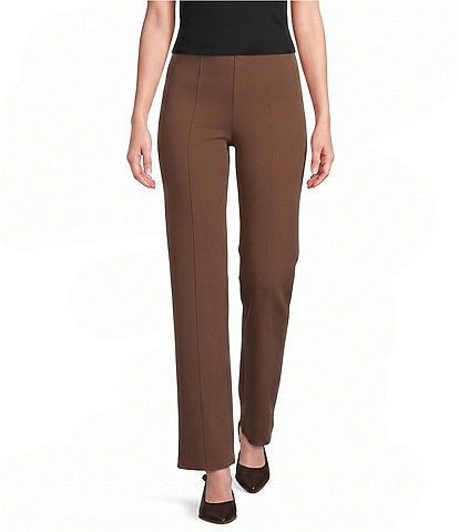 the Slim Factor fit Stretch Ponte Knit No Waist Slim Straight Pants