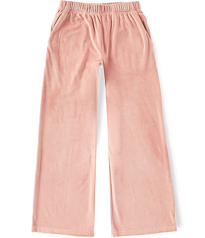 Theme NYC Big Girls Ash Stretch Velour Wide Leg Pants