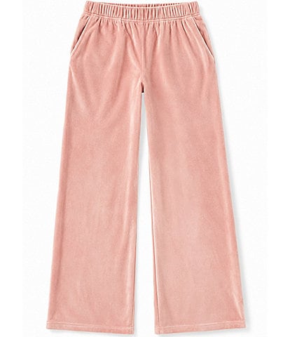 Theme NYC Big Girls Ash Stretch Velour Wide Leg Pants