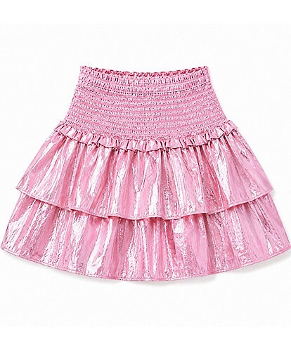 Theme NYC Big Girls Farra Lame Ruffled Miniskirt