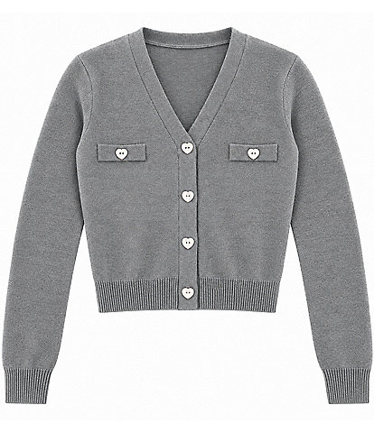 Theme NYC Big Girls Mickey Long Sleeve Cardigan