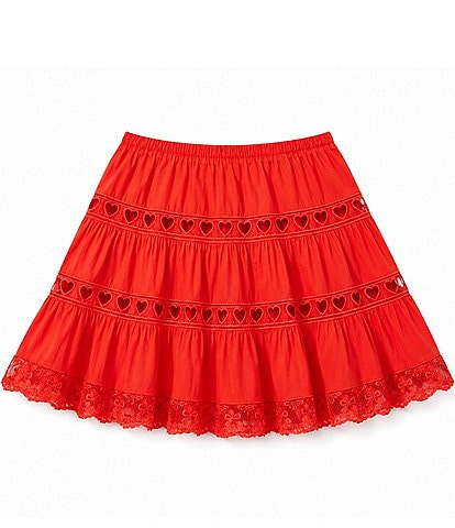 Theme NYC Girls Sofia Hearts And Bows Lace Mini Skirt