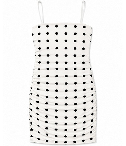 Theme NYC Noemi Sleeveless Polka-Dot Mesh Mini Dress