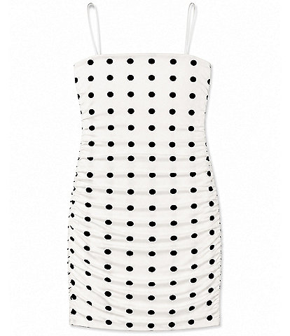 Theme NYC Big Girls Noemi Sleeveless Polka-Dot Mesh Mini Dress