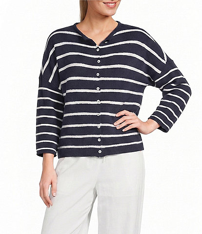Things Between Piper Stripe Button Front Cardigan