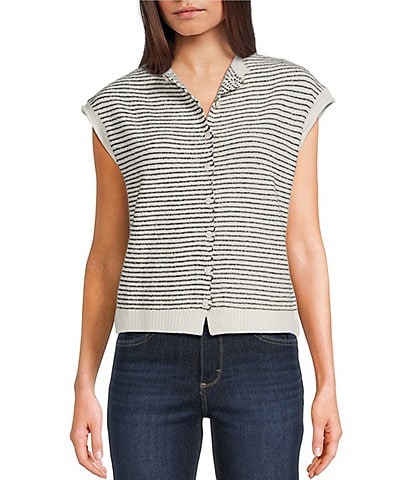 Things Between Stripe Button-Front Sweater Vest